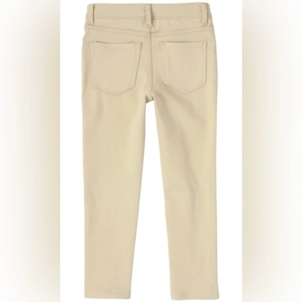 The Children’s Place Girls 8 Slim Khaki Ponte Knit Uniform Pants 2-Pack NWT